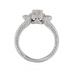 White Gold .788ct TDW Diamond Halo Engagement Ring - Handcrafted By Name My Rings™