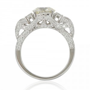Limited Edition White Diamond French Filigree Pave Ring - Handcrafted By Name My Rings™