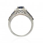 Sterling Silver 3.61ct TGW Sapphire and Diamond Bridal Engagement Ring - Handcrafted By Name My Rings™