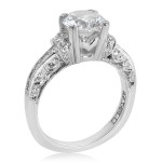 Tacori Platinum 1/3ct TDW CZ and Diamond Semi-mount Solitaire Bridal Ring - Handcrafted By Name My Rings™