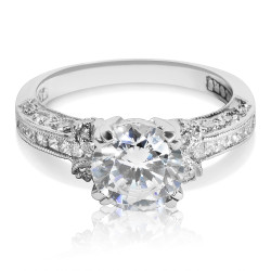 Tacori Platinum 1/3ct TDW CZ and Diamond Semi-mount Solitaire Bridal Ring - Handcrafted By Name My Rings™