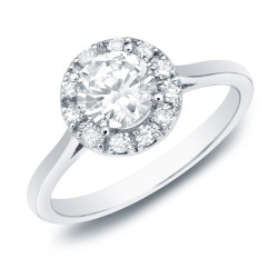 The Astoria by Gold 1/2ct TDW Diamond Halo Engagement Ring - Handcrafted By Name My Rings™