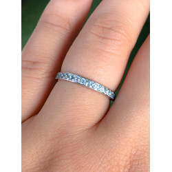 Half Eternity Band Blue Matching Band 2.5mm Blue Topaz Wedding Band Infinity Ring Sky Blue Topaz Birthstone Stack - Handcrafted By Name My Rings™