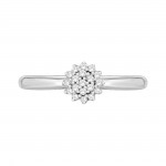 White Gold 1/10ct TDW Diamond Flower Cluster Promise Ring - Handcrafted By Name My Rings™