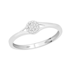 White Gold 1/10ct TDW Diamond Split-shank Cluster Promise Ring - Handcrafted By Name My Rings™