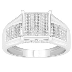 White Gold 1/3ct TDW Diamond Accent Cluster Engagement Ring - Handcrafted By Name My Rings™