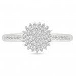 White Gold 1/4ct TDW Diamond Cluster Stylish Design Engagement Ring - Handcrafted By Name My Rings™