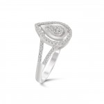 White Gold 1/4ct TDW Diamond Stylish Design Engagement Ring - Handcrafted By Name My Rings™