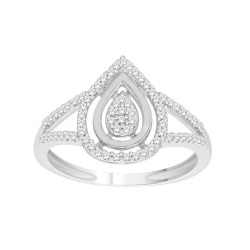 White Gold 1/4ct TDW Diamond Stylish Design Engagement Ring - Handcrafted By Name My Rings™