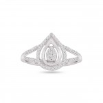 White Gold 1/4ct TDW Diamond Stylish Design Engagement Ring - Handcrafted By Name My Rings™