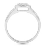White Gold 1/5ct TDW Diamond Accent Cluster Engagement Ring - Handcrafted By Name My Rings™