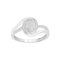 White Gold 1/6ct TDW Diamond Bypass Engagement Ring - Handcrafted By Name My Rings™