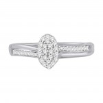 White Gold 1/6ct TDW Diamond Cluster Engagement Ring - Handcrafted By Name My Rings™