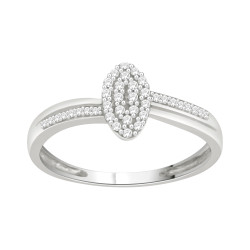 White Gold 1/6ct TDW Diamond Cluster Engagement Ring - Handcrafted By Name My Rings™