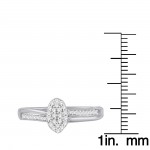White Gold 1/6ct TDW Diamond Cluster Engagement Ring - Handcrafted By Name My Rings™