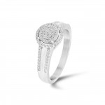 White Gold 1/8ct TDW Diamond Engagement Ring - Handcrafted By Name My Rings™