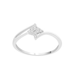 White Gold Diamond Accent Cluster Engagement Ring - Handcrafted By Name My Rings™
