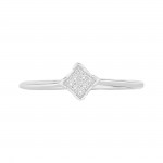 White Gold Diamond Accent Cluster Promise Ring - Handcrafted By Name My Rings™
