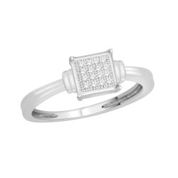 White Gold Diamond Accent Engagement Ring - Handcrafted By Name My Rings™