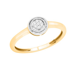 Gold 1/10ct Diamond Cluster Engagement Ring - Handcrafted By Name My Rings™