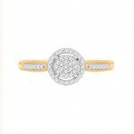 Gold 1/10ct TDW Diamond Cluster Engagement Ring - Handcrafted By Name My Rings™