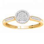 Gold 1/10ct TDW Diamond Cluster Engagement Ring - Handcrafted By Name My Rings™