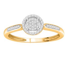 Gold 1/10ct TDW Diamond Cluster Engagement Ring - Handcrafted By Name My Rings™
