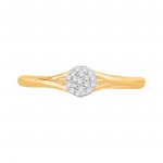 Gold 1/10ct TDW Diamond Split-shank Cluster Engagement Ring - Handcrafted By Name My Rings™