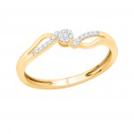 Gold 1/10ct TDW Natural Diamond Bypass Engagement Ring - Handcrafted By Name My Rings™