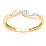Gold 1/10ct TDW Natural Diamond Bypass Engagement Ring - Handcrafted By Name My Rings™