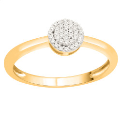 Gold 1/10ct TDW Natural Diamond Cluster Engagement Ring - Handcrafted By Name My Rings™