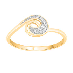 Gold 1/10ct TDW Natural Diamond Cluster Engagement Ring - Handcrafted By Name My Rings™