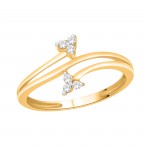 Gold 1/10ct TDW Natural Round-cut Diamond Bypass Engagement Ring - Handcrafted By Name My Rings™