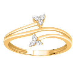 Gold 1/10ct TDW Natural Round-cut Diamond Bypass Engagement Ring - Handcrafted By Name My Rings™