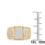 Gold 2ct TDW Diamond Cluster Wedding Engagement Ring - Handcrafted By Name My Rings™