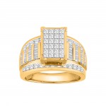 Gold 2ct TDW Diamond Cluster Wedding Engagement Ring - Handcrafted By Name My Rings™