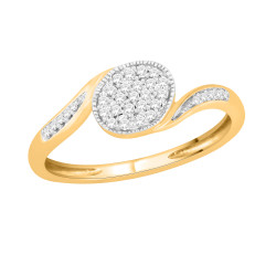 Gold Diamond Accent Cluster Designer Engagement Ring - Handcrafted By Name My Rings™