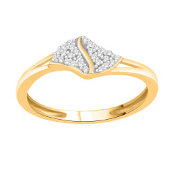 Gold Over Silver 1/10ct TDW Diamond Cluster Engagement Ring - Handcrafted By Name My Rings™