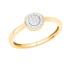 Gold over Silver 1/10ct TDW Diamond Cluster Engagement Ring - Handcrafted By Name My Rings™