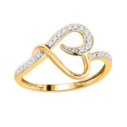 Gold over Silver 1/10ct TDW Diamond Cluster Heart Engagement Ring - Handcrafted By Name My Rings™