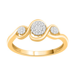 Gold over Silver 1/10ct TDW Diamond Engagement Ring - Handcrafted By Name My Rings™