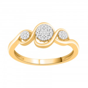 Gold over Silver 1/10ct TDW Diamond Engagement Ring - Handcrafted By Name My Rings™