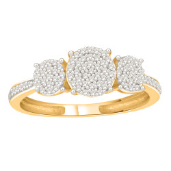 Gold over Silver 1/5ct TDW Diamond Engagement Ring - Handcrafted By Name My Rings™