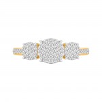 Gold over Silver 1/5ct TDW Diamond Engagement Ring - Handcrafted By Name My Rings™