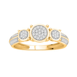 Gold over Silver 1/8ct TDW Diamond Engagement Ring - Handcrafted By Name My Rings™