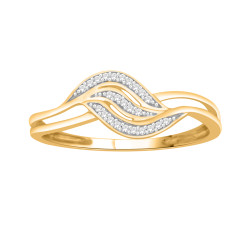 Gold over Silver Diamond Accent Heart Engagement Ring - Handcrafted By Name My Rings™