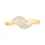 Gold over Silver Diamond Accent Heart Engagement Ring - Handcrafted By Name My Rings™
