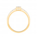 Gold plated Sterling Silver 1/10ct Round-cut Diamond Cluster Engagement Ring - Handcrafted By Name My Rings™
