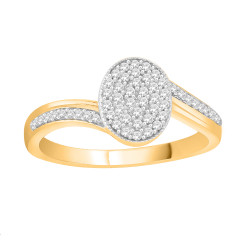 Goldplated Sterling Silver 1/5ct TDW Diamond Bypass Cluster Engagement Ring - Handcrafted By Name My Rings™