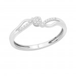 Sterling Silver 1/10ct Diamond Cluster Promise Ring - Handcrafted By Name My Rings™